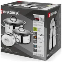 Набір посуду Bergner Classic 1.7 л, 2.3 л, 3.3 л 6 предметів (BG-6284) - Зображення 7