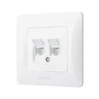 Телефонна розетка Videx BINERA CAT3 + CAT3 подвійна (BINERA CAT3+CAT3 двойная) - 2