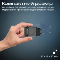 Зарядний пристрій Promate 18W 2xUSB-A (biplug-qc3.eu-bk) - 7