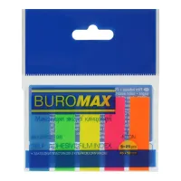 Стікер-закладка Buromax Plastic bookmarks 45x12mm, 5*25шт, neon (BM.2302-98) - Зображення 1