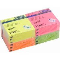 Папір для нотаток Buromax with adhesive layer 76х76мм, 100sheets, NEON colors (BM.2312-98) - Зображення 1