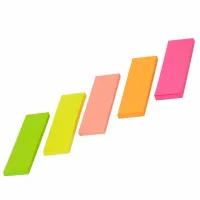 Стікер-закладка Buromax Plastic bookmarks 45x15mm, 5*30шт, rectangles, neon colors (BM.2331-98) - Зображення 2