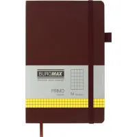 Книга записна Buromax Primo 125x195 мм 96 аркушів в клітинку обкладинка зі штучної шкіри Коричнева (BM.291161-25) - Зображення 1