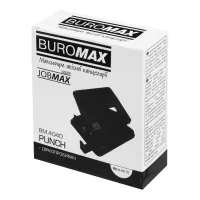 Діркопробивач Buromax металевий JOBMAX, до 20 аркушів, 110 х 90 х 75мм, чорний (BM.4040-01) - Зображення 3