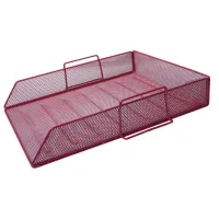 Лоток для бумаг Buromax горизонтальный, металлический, красный (BM.6254-05) - Изображение 1