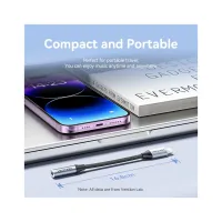 Перехідник Lightning to 3.5mm 0.1m cotton braided aluminum gray Vention (BMBHA) - Зображення 6