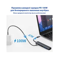 Концентратор Dynamode 7-in-1 USB-C to HDTV 4K/30Hz, 2хUSB3.0, RJ45, USB-C PD 100W, SD/MicroSD (BYL-2303) - 8