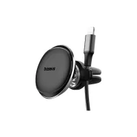 Універсальний автотримач Baseus Magnetic Car Mount Phone Holder with Cable Clip Air Vent Version Cluster Black (C40141201113-00) - Зображення 6