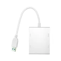 Переходник USB 3.0 to HDMI, DVI, VGA, RJ45 Gigabit Ethernet PowerPlant (CA912087) - Изображение 1
