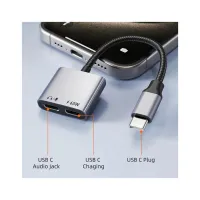 Перехідник USB-C M to USB-C F Audio + USB-C F PD60W Cabletime (CA915781) - Зображення 4