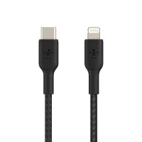 Дата кабель USB 2.0 AM to Lightning 1.0m BRAIDED black Belkin (CAA004BT1MBK) - 2