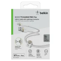Дата кабель USB 2.0 AM to Lightning 1.0m white Belkin (CAA010BT1MWH) - 2