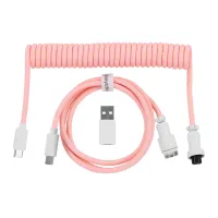 Дата кабель USB-C + USB A to USB-C 1.36m Coiled Aviator pink Keychron (CAB15_KEYCHRON) - 1