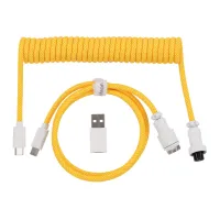 Дата кабель USB-C + USB A to USB-C 1.36m Coiled Aviator yellow Keychron (CAB16_KEYCHRON) - 1