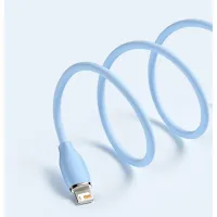 Дата кабель USB 2.0 AM to Lightning 1.2m 2.4A Jelly Liquid Silica Gel Blue Baseus (CAGD000003) - 5