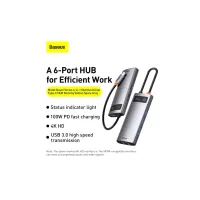Концентратор Baseus USB-C 6-in-1 (CAHUB-CW0G) - 10