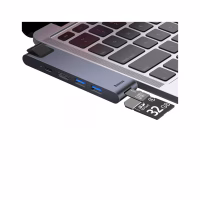 Концентратор Baseus USB-C Thunderbolt 7-in-1 2xUSB 3.0 + 1xUSB-C PD + HDMI 4K60Hz + SD/TF + 1xRJ45 1000Mbps gray (CAHUB-L0G) - Image 7