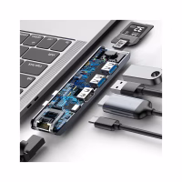 Концентратор Baseus USB-C Thunderbolt 7-in-1 2xUSB 3.0 + 1xUSB-C PD + HDMI 4K60Hz + SD/TF + 1xRJ45 1000Mbps gray (CAHUB-L0G) - Image 8