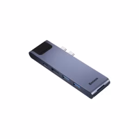 Концентратор Baseus USB-C Thunderbolt 7-in-1 2xUSB 3.0 + 1xUSB-C PD + HDMI 4K60Hz + SD/TF + 1xRJ45 1000Mbps gray (CAHUB-L0G) - Image 1