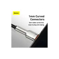 Дата кабель USB 2.0 AM to USB-C 1.0m Cafule Metal 66W black Baseus (CAKF000101) - 11