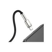 Дата кабель USB 2.0 AM to Lightning 1.0m Cafule Metal 2.4A black Baseus (CALJK-A01) - 4