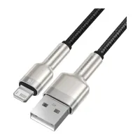 Дата кабель USB 2.0 AM to Lightning 2.0m 2.4A metal black Baseus (CALJK-B01) - Зображення 2