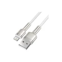 Дата кабель USB 2.0 AM to Lightning 2.0m Cafule Series Metal 2.4A White Baseus (CALJK-B02) - 2