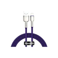 Дата кабель USB 2.0 AM to Lightning 2.0m 2.4A metal purple Baseus (CALJK-B05) - Изображение 1