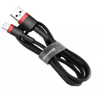 Дата кабель USB 2.0 AM to Lightning 0.5m Cafule 2.4A red+black Baseus (CALKLF-A19) - 1