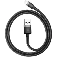 Дата кабель USB 2.0 AM to Lightning 0.5m Cafule 2.4A grey+black Baseus (CALKLF-AG1) - 4