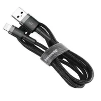 Дата кабель USB 2.0 AM to Lightning 0.5m Cafule 2.4A grey+black Baseus (CALKLF-AG1) - 1