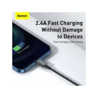 Дата кабель USB 2.0 AM to Lightning 1.0m 2.4A Superior Series Black Baseus (CALYS-A01) - Изображение 8