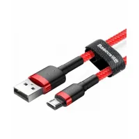 Дата кабель USB 2.0 AM to Micro 5P 1.0m Cafule 2.4A red+red Baseus (CAMKLF-B09) - 1