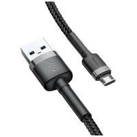 Дата кабель USB 2.0 AM to Micro 5P 2.0m 1.5A grey-black Baseus (CAMKLF-CG1) - 1