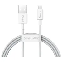 Дата кабель USB 2.0 AM to Micro 5P 1.0m 2A white Baseus (CAMYS-02) - Зображення 1