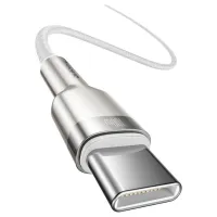 Дата кабель USB-C to USB-C 1.0m 100W metal white Baseus (CATJK-C02) - 2