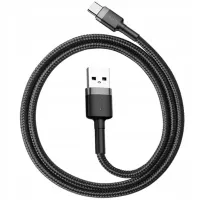 Дата кабель USB 3.1 AM to Type-C 0.5m 3A grey-black Baseus (CATKLF-AG1) - 1