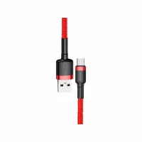 Дата кабель USB 2.0 AM to USB-C 1.0m Cafule 3A red+red Baseus (CATKLF-B09) - 3