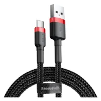 Дата кабель USB 2.0 AM to USB-C 3.0m 3A red-black Baseus (CATKLF-U91) - 1
