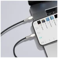 Дата кабель USB-C to Lightning 1.0m Cafule Metal PD 20W black Baseus (CATLJK-A01) - 6