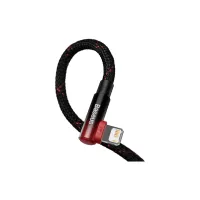 Дата кабель USB 2.0 AM to Lightning 1.0m 2.4A 90° corner black/red Baseus (CAVP000020) - Изображение 4