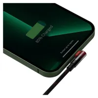 Дата кабель USB 2.0 AM to Lightning 2.0m 2.4A 90° corner black/red Baseus (CAVP000120) - Зображення 6