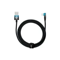Дата кабель USB 2.0 AM to Lightning 2.0m 2.4A 90° corner black/blue Baseus (CAVP000121) - Зображення 2