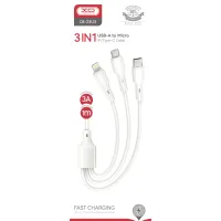 Дата кабель USB 2.0 AM to Lightning + Micro 5P + USB-C 1.0m 2.4A XO (CB-23U3) - Зображення 3