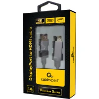 Кабель мультимедійний DisplayPort M to HDMI M 1.8m 4K60Hz Cablexpert (CC-DP-HDMI-4K-6) - 3