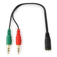 Кабель мультимедійний 3.5mm M to 2x3.5mm M 0.2m (4pin) Cablexpert (CCA-418) - 2