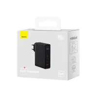 Зарядний пристрій Baseus 2xUSB-C 140W + 1xUSB GaN + cable USB-C to USB-C black (CCGP100201) - 7