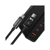 Зарядний пристрій Baseus 2xUSB-C 140W + 1xUSB GaN + cable USB-C to USB-C black (CCGP100201) - 8