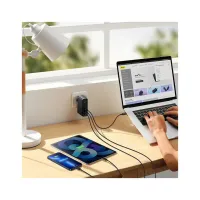 Зарядний пристрій Baseus 2xUSB-C 140W + 1xUSB GaN + cable USB-C to USB-C black (CCGP100201) - 9