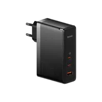 Зарядний пристрій Baseus 2xUSB-C 140W + 1xUSB GaN + cable USB-C to USB-C black (CCGP100201) - 1